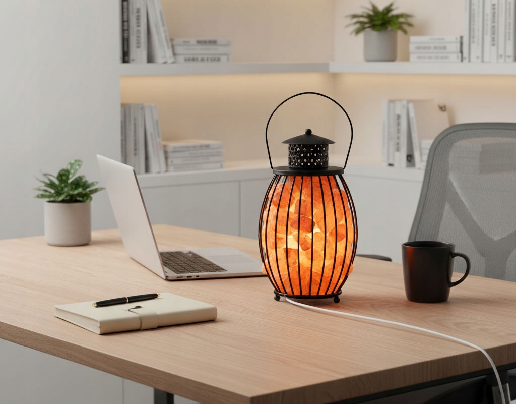 Himalájská solná lampa v kovovém koši Laterna - obrazek 8