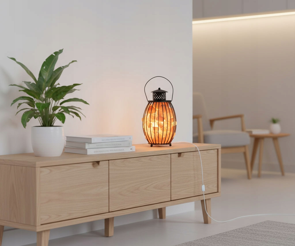 Himalájská solná lampa v kovovém koši Laterna - obrazek 9