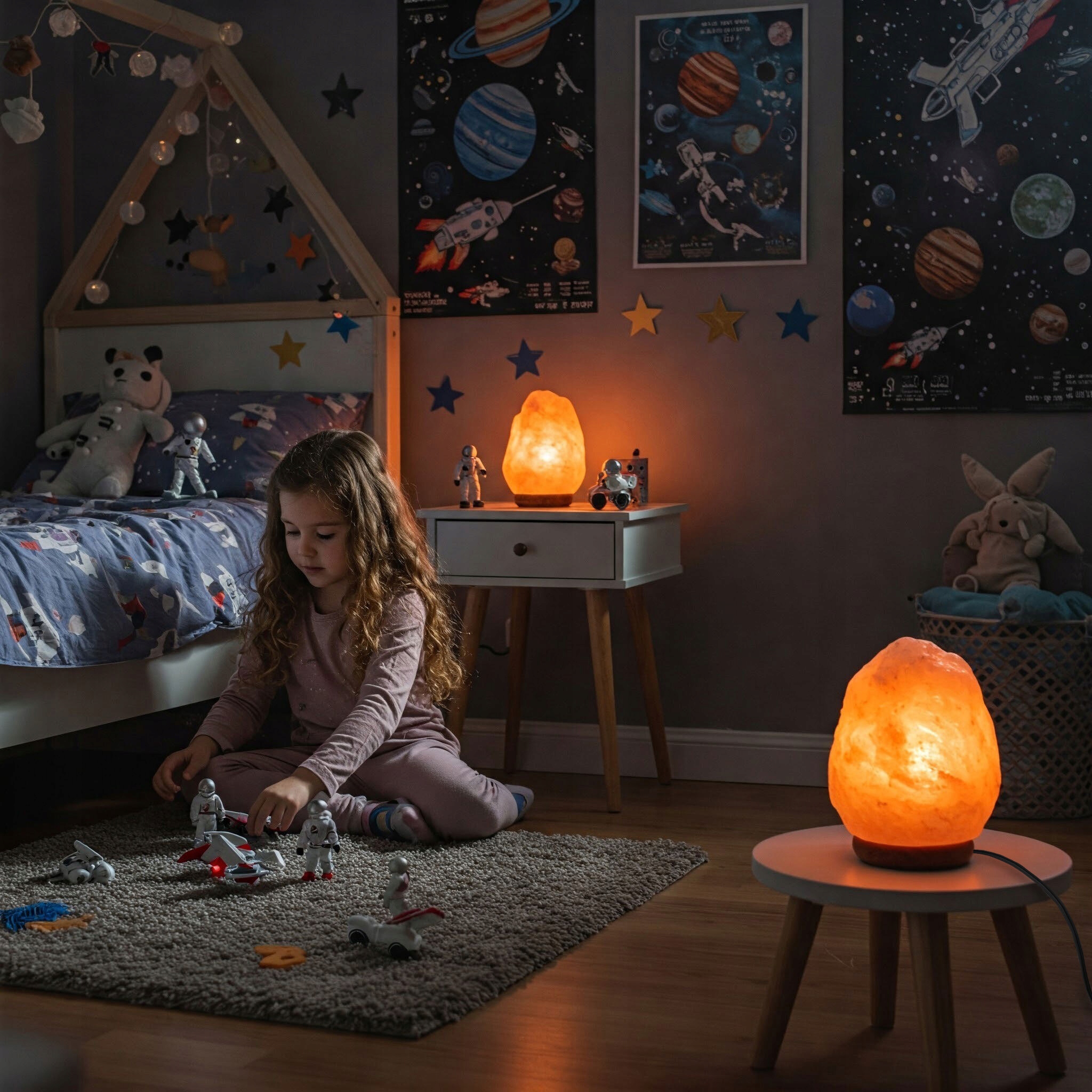 Himalájská solná lampa přírodní, 1-2 kg, růžová - obrazek 11