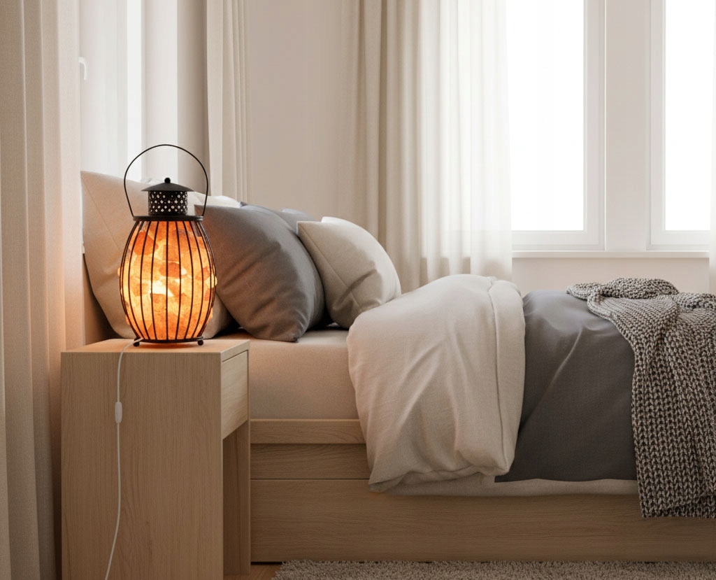 Himalájská solná lampa v kovovém koši Laterna - obrazek 7