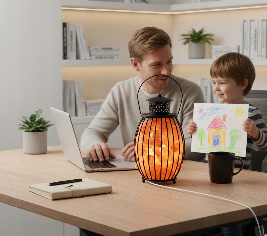Himalájská solná lampa v kovovém koši Laterna - obrazek 5