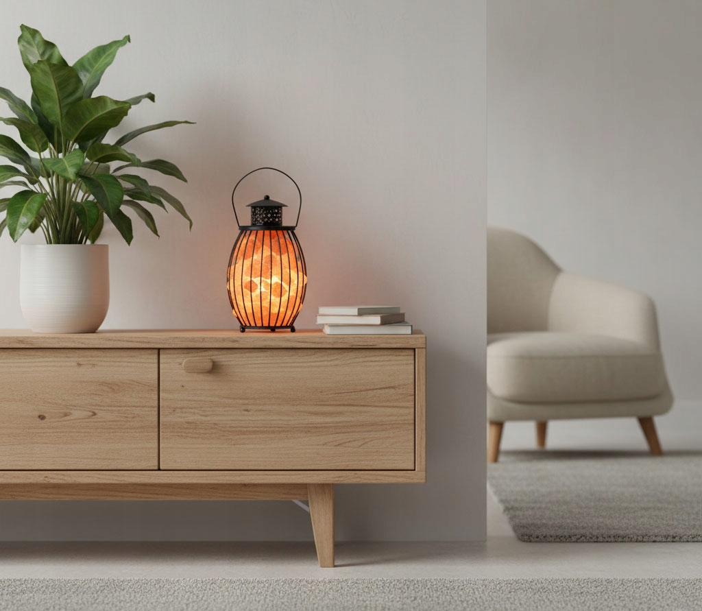 Himalájská solná lampa v kovovém koši Laterna - obrazek 11