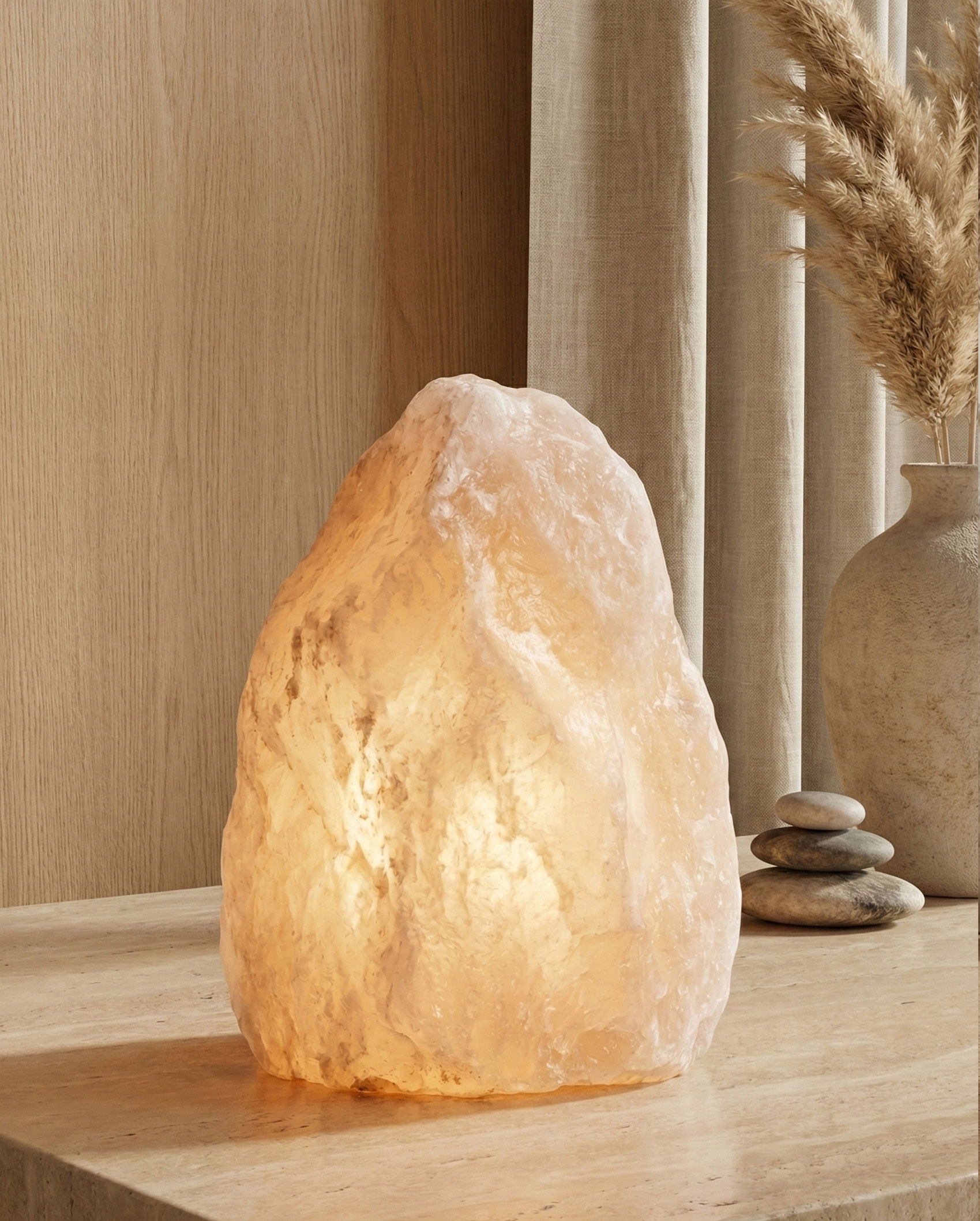 Velká bílá solná lampa 30-35 kg – masivní přírodní krystal - obrazek 3