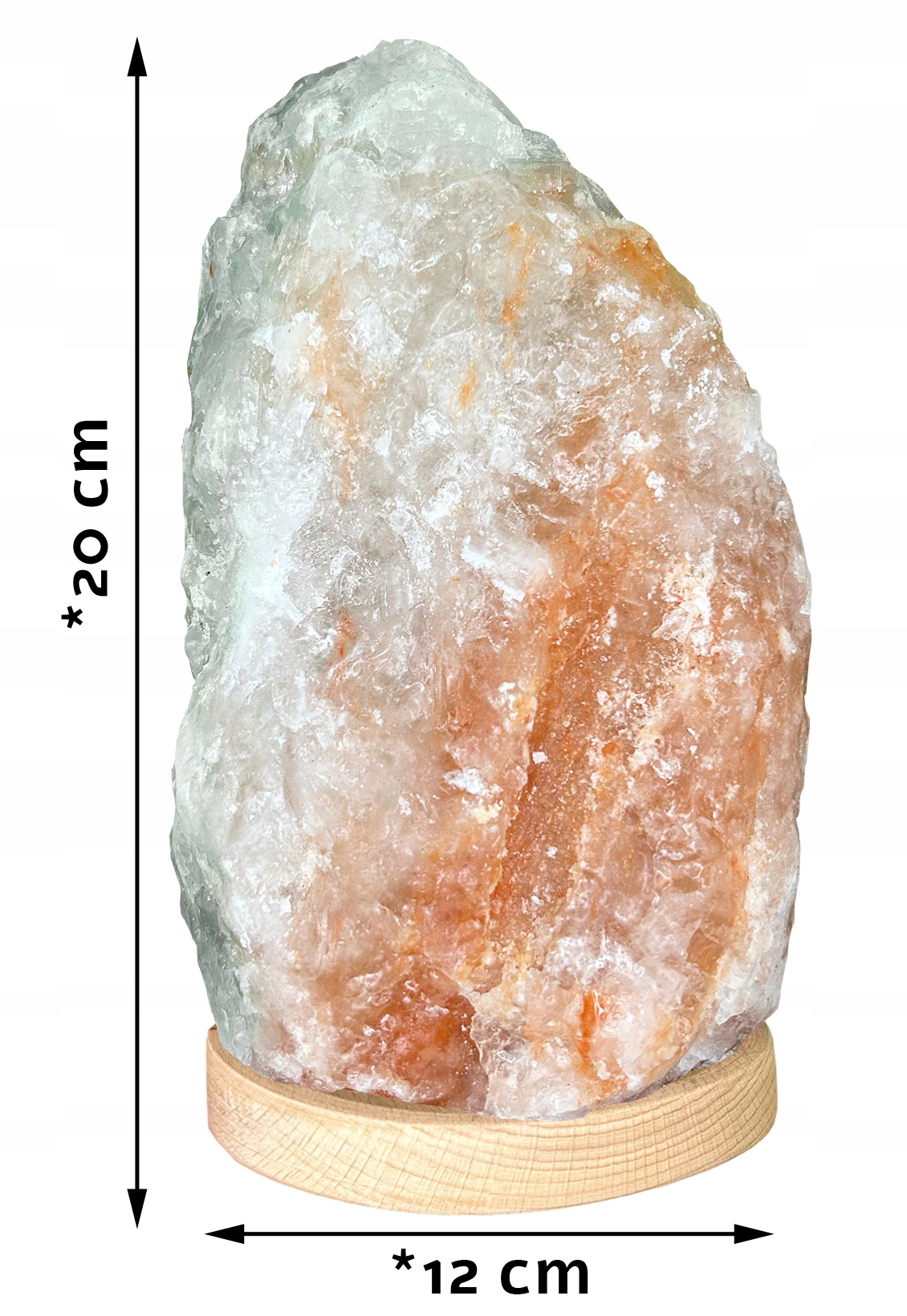 Solná lampička z polské soli Kłodawa, 1-2 kg – přírodní bílá - obrazek 4