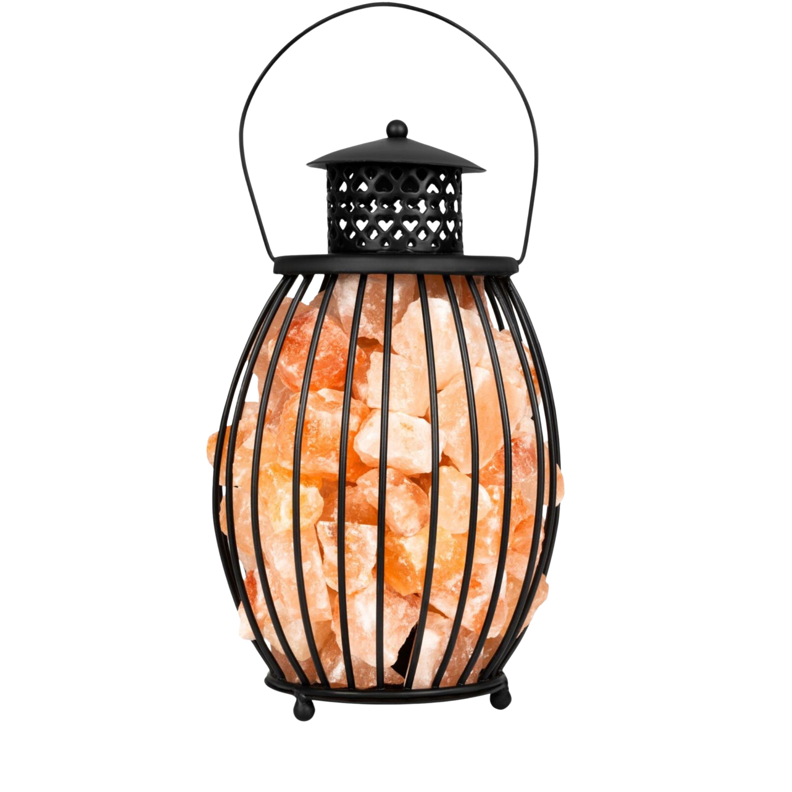 Himalájská solná lampa v kovovém koši Laterna