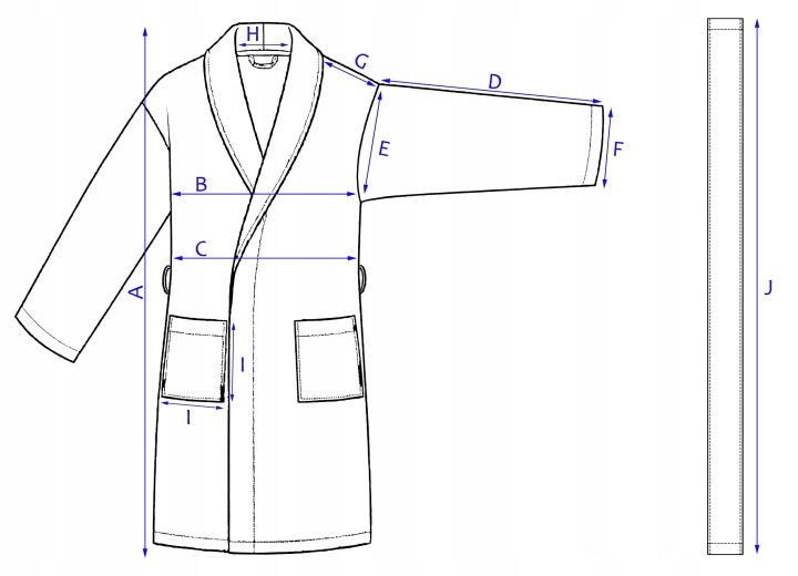 Szlafrok Biały Wafel Damski Męski Kimono Uniwersalny rozmiar SAUNA BASEN - S-XL - obrazek 7