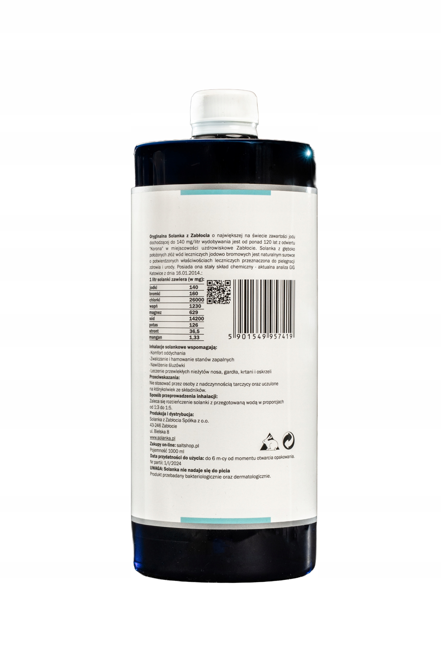 Oryginalna Solanka z Zabłocia inhalacyjna 150ml-1L-5L do aromaterapii i INHALACJI - obrazek 6