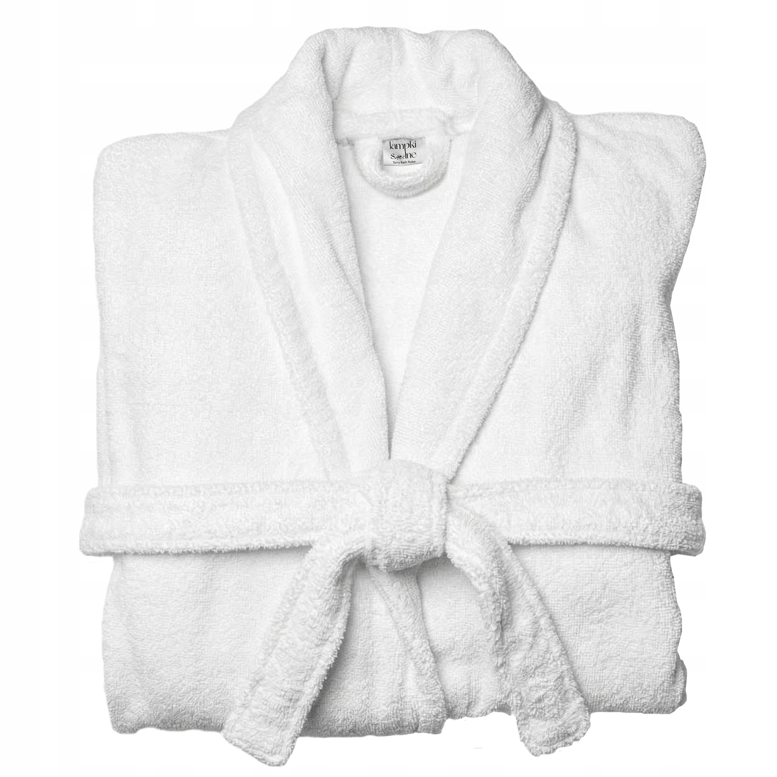 Szlafrok Biały Frotte Damski Męski Bawełna Unisex Hotelowy Miękki Chłonny S-XL - obrazek 14