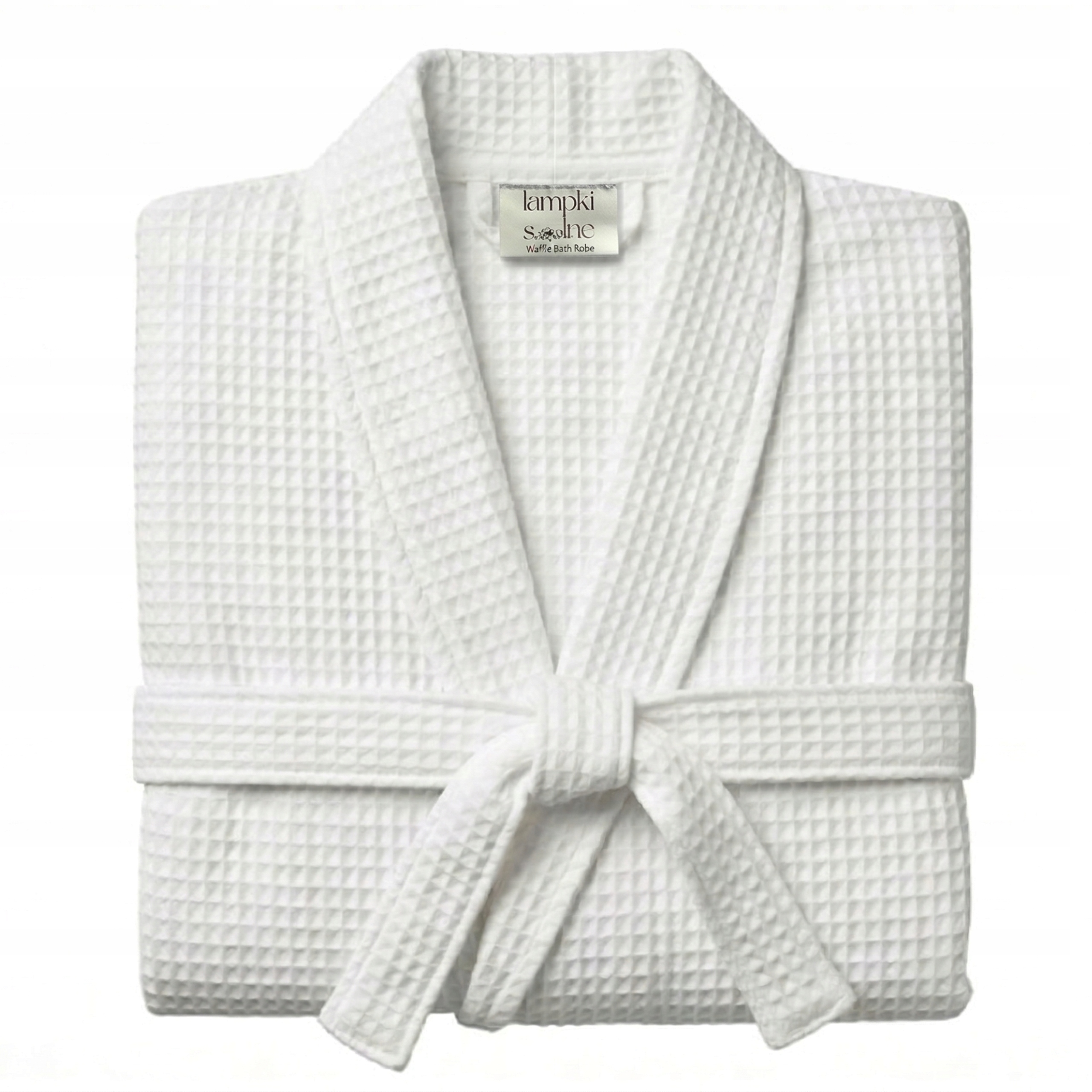 Szlafrok Biały Wafel Damski Męski Kimono Uniwersalny rozmiar SAUNA BASEN - S-XL - obrazek 2