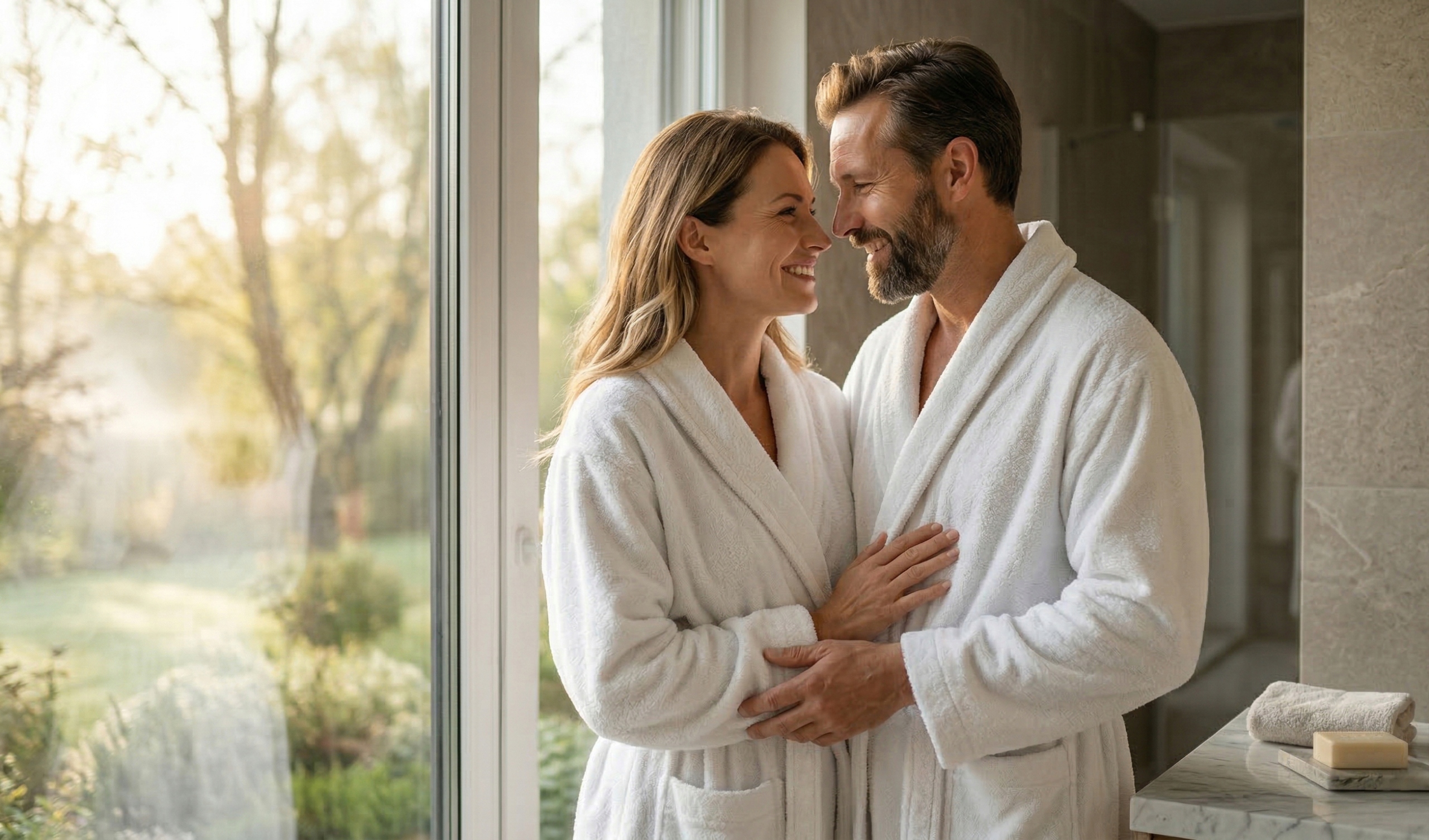 Szlafrok Biały Frotte Damski Męski Bawełna Unisex Hotelowy Miękki Chłonny S-XL - obrazek 16