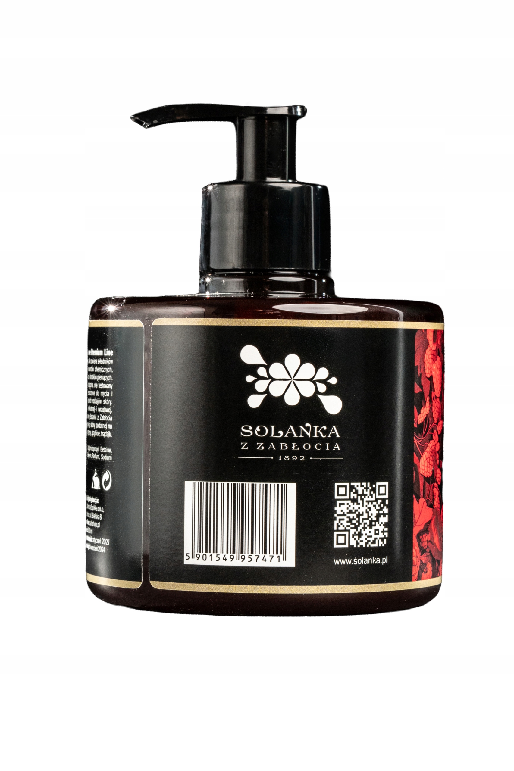 ZABŁOCKIE MYDŁO SOLANKOWE W PŁYNIE SOCZYSTA MALINA 300ml - obrazek 4