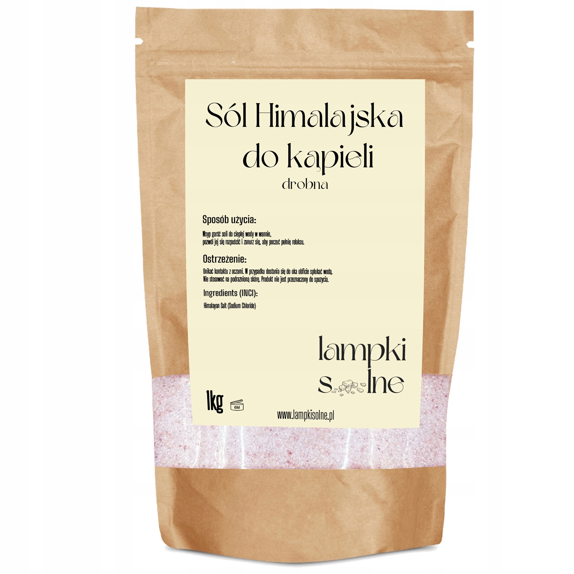 Sól Himalajska do Kąpieli Drobnoziarnista 1kg Naturalna Certyfikowana - obrazek 3